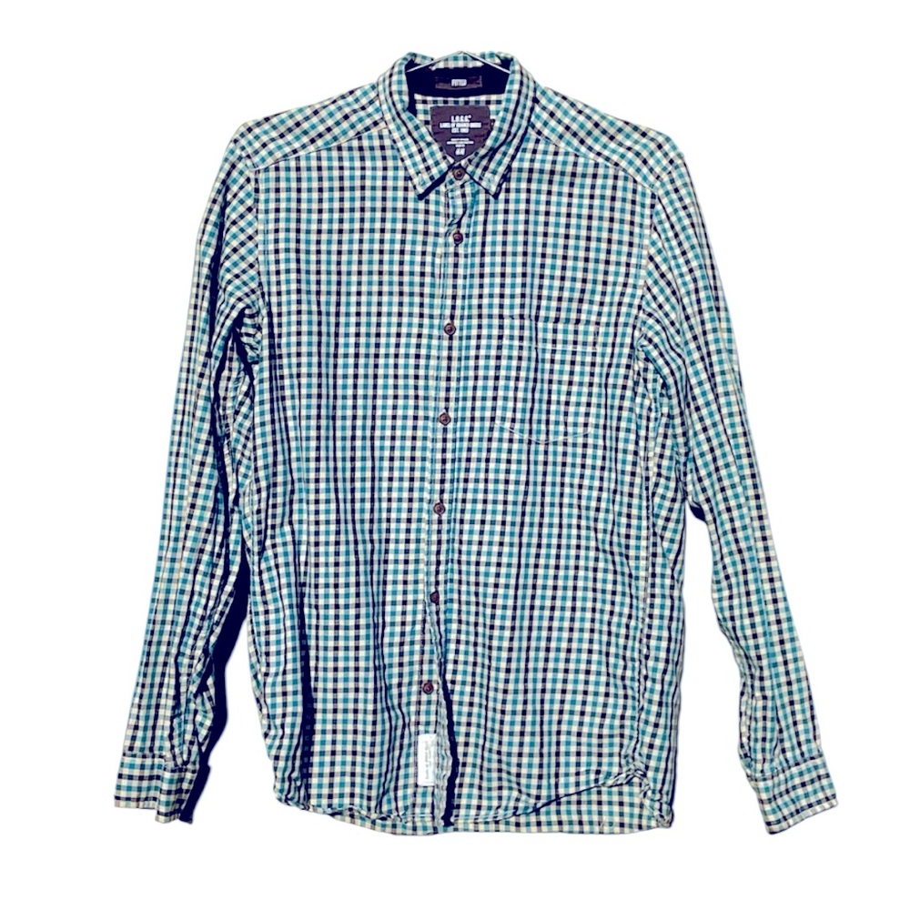 H&M Blue and White Casual Button‎ Down Shirt SizeS Preowned excellent condition